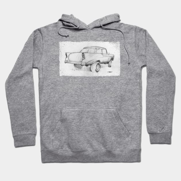 56 Chev Gasser Hoodie by Jeff Allyn Szwast